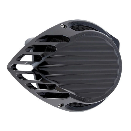 PartzBiz HD: 4423479-Arlen Ness Rough Crafts Black Finned Air Cleaner Harley FLT 08-16 FLST 16-17 PartzBiz HD: 4423479-Arlen Ness Rough Crafts Black Finned Air Cleaner Harley FLT 08-16 FLST 16-17