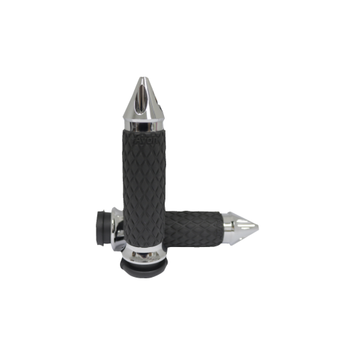 PartzBiz HD: 4423326-ปลอกแฮนด์ Avon Chrome Spike Diamond Rubber Contour สำหรับ Harley Cable Throttle | DIA-60-CH-สไปค์ PartzBiz HD: 4423326-ปลอกแฮนด์ Avon Chrome Spike Diamond Rubber Contour สำหรับ Harley Cable Throttle | DIA-60-CH-สไปค์