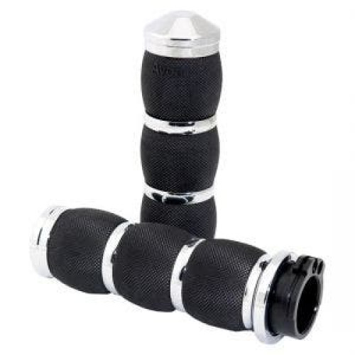 PartzBiz HD: 4423273-Avon Grips Chrome Air Cushion Grips สำหรับการควบคุมสายเคเบิลของ Harley | แอร์-90 PartzBiz HD: 4423273-Avon Grips Chrome Air Cushion Grips สำหรับการควบคุมสายเคเบิลของ Harley | แอร์-90