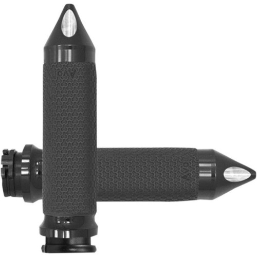 PartzBiz HD: 4423229-Avon Small Memory Foam Grips หมวก Spiked สีดำสำหรับ Harley Cable Throttle 84-21 | MF-63-ANO-SPK PartzBiz HD: 4423229-Avon Small Memory Foam Grips หมวก Spiked สีดำสำหรับ Harley Cable Throttle 84-21 | MF-63-ANO-SPK