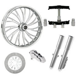 PartzBiz HD AXXIS-SNGL-CHR-KIT-23PCKG - Axxis Chrome 23" Wheel Tire Single Side w/ Raked Triple Trees Lowers & Sliders | AXXIS-SNGL-CHR-KIT-23PCKG
