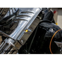 PartzBiz HD BAD-81260-2 - Bad Dad 900 Series Chrome Front LED Billet Turn Signals Harley FLS Softail Fatboy Heritage Deluxe Models BAD-900FTS-CH-FLS FLFB FLFBS FLST FLST FLDE 81260-2 PartzBiz HD BAD-81260-2 - Bad Dad 900 Series Chrome Front LED Billet Turn Signals Harley FLS Softail Fatboy Heritage Deluxe Models BAD-900FTS-CH-FLS FLFB FLFBS FLST FLST FLDE 81260-2