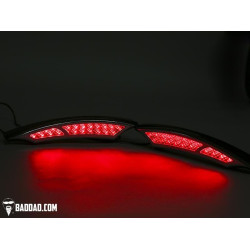 PartzBiz HD BAD-992-CH - Bad Dad 992 Custom Red LED Filler Panel Turn Signals Taillights Chrome Bezel Harley | BAD-992-CH PartzBiz HD BAD-992-CH - Bad Dad 992 Custom Red LED Filler Panel Turn Signals Taillights Chrome Bezel Harley | BAD-992-CH
