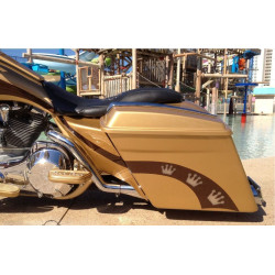 PartzBiz HD BAD-STRCHCVR-09 - Bad Dad Stretched Extended Filler Side Panels Covers Harley Touring 09-13 Flh | BAD-STRCHCVR-09