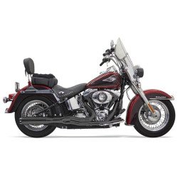 PartzBiz HD DS18001511 - Bassani 1S18RB Black Road Rage II B1 Power 2 into 1 System Harley Softail 86-17