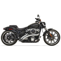 PartzBiz HD DS18002244 - Bassani 1S21F Chrome Sweeper Radius Exhaust Pipes 18-19 Harley Softail FXDR | 1S21F