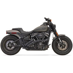PartzBiz HD DS18002246 - Bassani 1S22FB Black Slotted Sweeper Radius Exhaust Pipes Harley Softail FXDR | 1S22FB