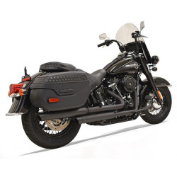 PartzBiz HD DS18002281 - Bassani 1S39SB Black Staggered Dual Exhaust Harley Softail 18-19 Heritage Deluxe