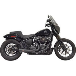 PartzBiz HD DS18002490 - Bassani 1S73B Road Rage 2:1 Exhaust System Black Short Megaphone Softail 18-Up