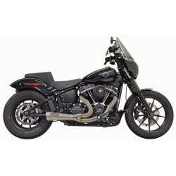 PartzBiz HD DS18002491 - Bassani 1S73SS Road Rage 2:1 Exhaust System Steel Short Megaphone Softail 18-Up