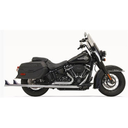 PartzBiz HD DS18002371 - Bassani 1S76E-36 36" Chrome Dual Fishtails Exhaust Harley 18-19 Heritage Deluxe No Baffle