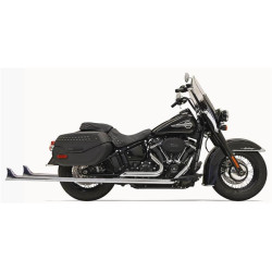 PartzBiz HD DS18002372 - Bassani 1S76E-39 39" Chrome Dual Fishtails Exhaust Harley 18-19 Heritage Deluxe No Baffle