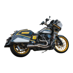 PartzBiz HD DS18002562 - Bassani Black Road Rage II 2-1 Mid Length Exhaust for Harley FLH M8 Milwauke 8 | 1F72M PartzBiz HD DS18002562 - Bassani Black Road Rage II 2-1 Mid Length Exhaust for Harley FLH M8 Milwauke 8 | 1F72M