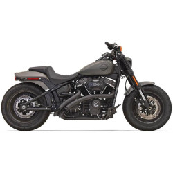 PartzBiz HD DS18002242 - Bassani 1S21FB Black Sweeper Radius Exhaust Pipes 18-19 Harley Softail FXDR | 1S21FB