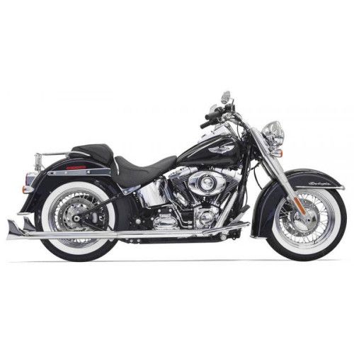 PartzBiz HD: 4422629-Bassani Chrome 33" True Duals Fishtail Mufflers w/ Baffles Harley Softail 07-15 | Bassani PartzBiz HD: 4422629-Bassani Chrome 33" True Duals Fishtail Mufflers w/ Baffles Harley Softail 07-15 | Bassani