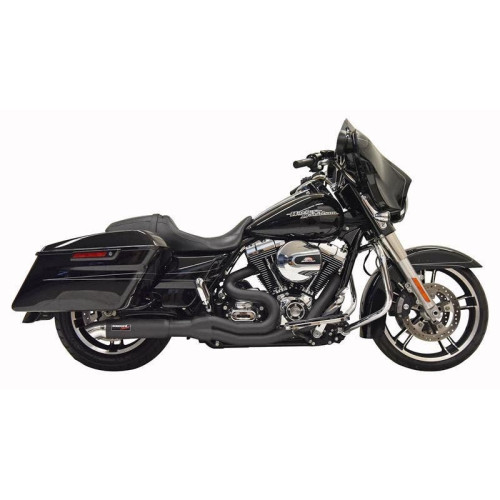 PartzBiz HD: 4422579-Bassani Hot Rod Turnout 2-1 Mid 4" Exhaust System Black Harley Bagger 07-16
