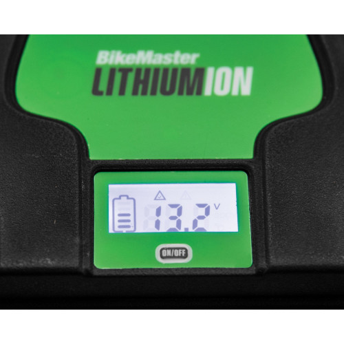 PartzBiz HD: 4422435-BikeMaster Lithium-Ion Battery 2.0 w/ LCD 12V 380CA 72Wh LiFeP04 BMP21-FP