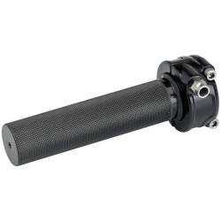 PartzBiz HD DS0632-0627 - Biltwell 6601-201-01 คันเร่งอะลูมิเนียมสีดำสำหรับบาร์ขนาด 1” พร้อมชอปเปอร์สายเดี่ยวรถจักรยานยนต์แบบกำหนดเอง Street Grip อุปกรณ์ควบคุมด้วยมือเปลี่ยนใหม่ 0632-0627 06320627