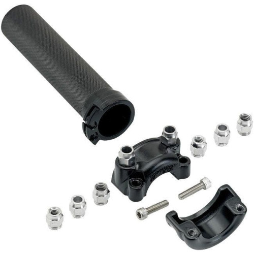 PartzBiz HD: 4422144-Biltwell 6602-201-01 Black Aluminum Whiskey Throttle for 1" Bars With Dual Cable chopper custom motorcycle street grip hand control accessories replacement new 0632-0629 06320629