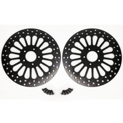 PartzBiz HD M-RT-2100Z x 2 \ EP-BLK-ROTOR-FT x2 - DNA Black Super Spoke Dual Front 11.5 Disc Rotor Harley Touring FLH/T PartzBiz HD M-RT-2100Z x 2 \ EP-BLK-ROTOR-FT x2 - DNA Black Super Spoke Dual Front 11.5 Disc Rotor Harley Touring FLH/T