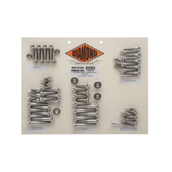 PartzBiz HD DS24010143 - Diamond Engineering 12 Point Polished Stainless Steel Engine Bolt Kit FLH 99-06 | PB603S PartzBiz HD DS24010143 - Diamond Engineering 12 Point Polished Stainless Steel Engine Bolt Kit FLH 99-06 | PB603S