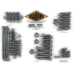 PartzBiz HD DS24010250 - Diamond Engineering 12 Point Polished Stainless Steel Engine Bolt Kit FLH 07-15 | PB607S PartzBiz HD DS24010250 - Diamond Engineering 12 Point Polished Stainless Steel Engine Bolt Kit FLH 07-15 | PB607S