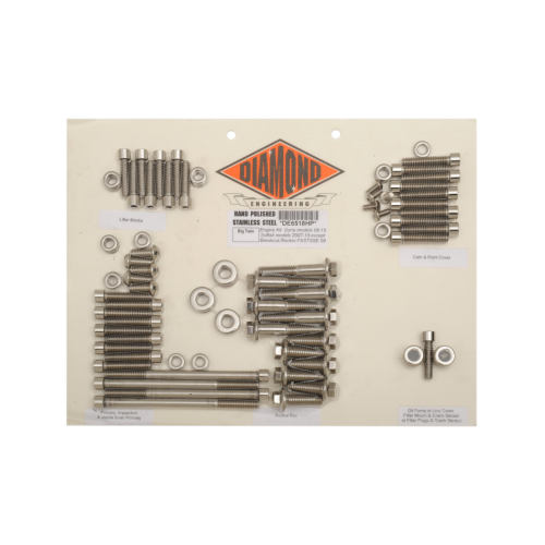PartzBiz HD: 4421859-Diamond OEM Polished Stainless Steel Engine Bolt Kit Softail & Dyna 06-15 | DE6518P PartzBiz HD: 4421859-Diamond OEM Polished Stainless Steel Engine Bolt Kit Softail & Dyna 06-15 | DE6518P