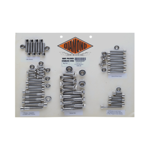 PartzBiz HD: 4421860-Diamond Engineering OEM Polished Stainless Steel Engine Bolt Kit FLH 99-06 | DE6508P PartzBiz HD: 4421860-Diamond Engineering OEM Polished Stainless Steel Engine Bolt Kit FLH 99-06 | DE6508P