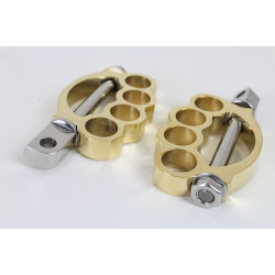 PartzBiz HD VT27-0773 - Brass Knuck Foot Peg Set Male Clevis Harley Dyna Sportster Softail 27-0773 PartzBiz HD VT27-0773 - Brass Knuck Foot Peg Set Male Clevis Harley Dyna Sportster Softail 27-0773