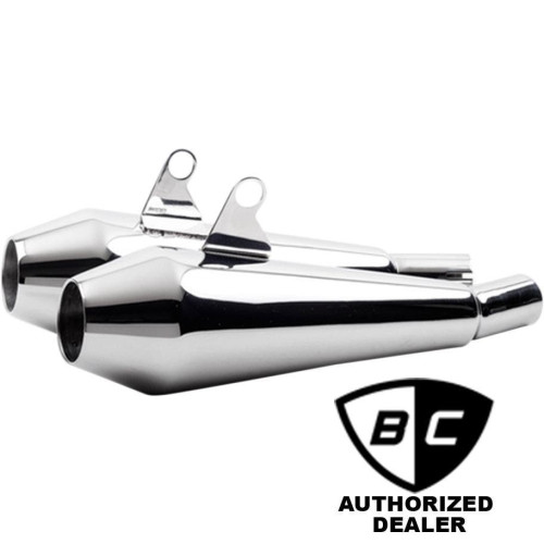PartzBiz HD: 4421755-British Customs BC902-117-P ขัดเงา Shorty Predator Pro Slip On 16-19 Triumph 1811-3598 18113598