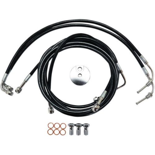 PartzBiz HD: 4421724-La Choppers Black Vinyl Front Brake Line for Harley 09-13 FLH ABS 15-17 Bars-LA-8051B16B PartzBiz HD: 4421724-La Choppers Black Vinyl Front Brake Line for Harley 09-13 FLH ABS 15-17 Bars-LA-8051B16B