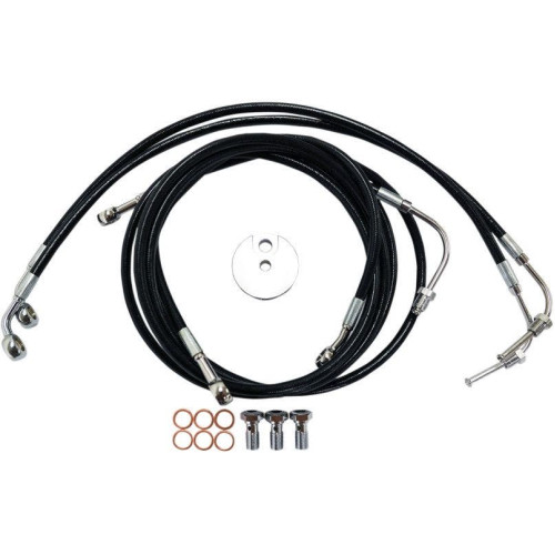 PartzBiz HD: 4421725-La Choppers Black Vinyl Front Brake Line for Harley 08-13 FLTR ABS 15-17 Bars-LA-8050B16B PartzBiz HD: 4421725-La Choppers Black Vinyl Front Brake Line for Harley 08-13 FLTR ABS 15-17 Bars-LA-8050B16B