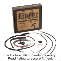 PartzBiz HD B30-1100 - Burly Black Vinyl Extended Cable Kit for 16" Bars Harley Touring W/ABS Non CVO | B30-1100 PartzBiz HD B30-1100 - Burly Black Vinyl Extended Cable Kit for 16" Bars Harley Touring W/ABS Non CVO | B30-1100