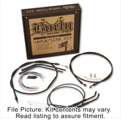 PartzBiz HD B30-1072 - Burly Black Vinyl Extended Cable Kit for 16" Gorilla Bars Harley FLST 11-14 | B30-1072 PartzBiz HD B30-1072 - Burly Black Vinyl Extended Cable Kit for 16" Gorilla Bars Harley FLST 11-14 | B30-1072