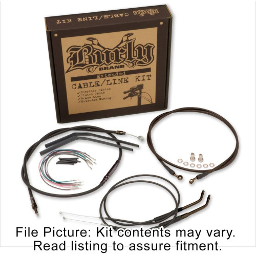PartzBiz HD: 4421688-Burly Black Vinyl Extended Cable Kit for 18" Handlebars Harley FXST 11-14 | B30-1075 PartzBiz HD: 4421688-Burly Black Vinyl Extended Cable Kit for 18" Handlebars Harley FXST 11-14 | B30-1075