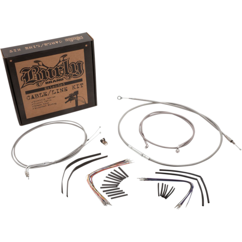 PartzBiz HD: 4421657-Burly Braided Stainless Steel Cable/Line Kit For 14" Apehangers Harley FXST/B/C/D 2007-2010 | easternperformance.com PartzBiz HD: 4421657-Burly Braided Stainless Steel Cable/Line Kit For 14" Apehangers Harley FXST/B/C/D 2007-2010 | easternperformance.com