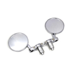 PartzBiz HD VT34-1972 - ชุดกระจกสไตล์คาเฟ่คู่ Chrome สำหรับบาร์ 7/8” Harley-Davidson และ Custom Moto PartzBiz HD VT34-1972 - ชุดกระจกสไตล์คาเฟ่คู่ Chrome สำหรับบาร์ 7/8” Harley-Davidson และ Custom Moto
