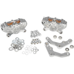 PartzBiz HD PM0052-4008-CH - Performance Machine PM Chrome Vintage Dual Front Brake Caliper Harley 11.8 | 0052-4008-CH PartzBiz HD PM0052-4008-CH - Performance Machine PM Chrome Vintage Dual Front Brake Caliper Harley 11.8 | 0052-4008-CH