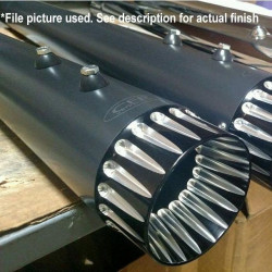 PartzBiz HD CFR-FLH014-7BA - Cary Faas CFR 4 1/2 ” Black Fluted / Fluted Megaphone Tapered Mufflers สำหรับ Harley | FLH008 PartzBiz HD CFR-FLH014-7BA - Cary Faas CFR 4 1/2 ” Black Fluted / Fluted Megaphone Tapered Mufflers สำหรับ Harley | FLH008