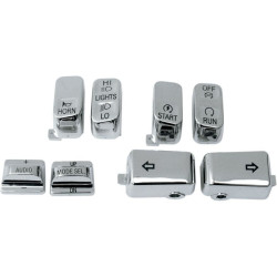 PartzBiz HD 659352 - CCI Chrome 8 Piece Handlebar Control Switch Key Cap Set Harley FLH 96-13 Radio | 659352 PartzBiz HD 659352 - CCI Chrome 8 Piece Handlebar Control Switch Key Cap Set Harley FLH 96-13 Radio | 659352