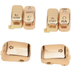PartzBiz HD 659353 - CCI Gold 8 Piece Handlebar Control Switch Key Cap Set Harley FLH 96-13 Radio | 659353 PartzBiz HD 659353 - CCI Gold 8 Piece Handlebar Control Switch Key Cap Set Harley FLH 96-13 Radio | 659353