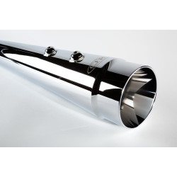 PartzBiz HD CFR-FLH001 - Cary Faas CFR 4 1/2 ” Chrome All Smooth Megaphone Tapered Mufflers สำหรับ Harley FLH | FLH001 FLH001C PartzBiz HD CFR-FLH001 - Cary Faas CFR 4 1/2 ” Chrome All Smooth Megaphone Tapered Mufflers สำหรับ Harley FLH | FLH001 FLH001C
