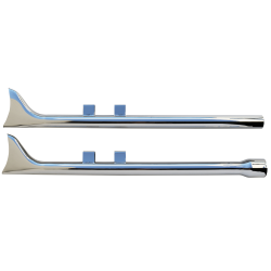 PartzBiz HD MW64-382 - Chrome 36" Fishtail Slip-On Mufflers Straight Pipe 64-382 Harley Touring 17-Up PartzBiz HD MW64-382 - Chrome 36" Fishtail Slip-On Mufflers Straight Pipe 64-382 Harley Touring 17-Up