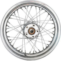 PartzBiz HD DS02040522 - Chrome 40 Spoke Laced 16 ” ล้อหลัง Harley 08-17 FLSTC FLSTN W/O ABS Softail สุดยอดขอบล้อใหม่ อัพเกรดอะไหล่ custom chopper bobber