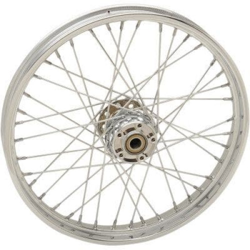 PartzBiz HD: 4421317-ล้อหน้า Chrome 40 Spoke Laced 21 ” Harley 07-17 FLST FXS FLS W/O ABS Softail อะไหล่ใหม่ที่ดีที่สุด อัพเกรดขอบรถมอเตอร์ไซค์แบบคัสตอม Chopper Bobber