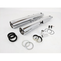 PartzBiz HD MU36840 - ชุดขาส้อมล่าง Chrome 41 มม. ดิสก์คู่ OE Repl 45500167 Harley Touring FLT