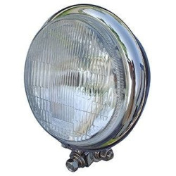 PartzBiz HD MW8-195 - Chrome 5-3/4" Bottom Mount Headlight w/ 12V 55/60 Watt H4 Bulb For Harley 8-195