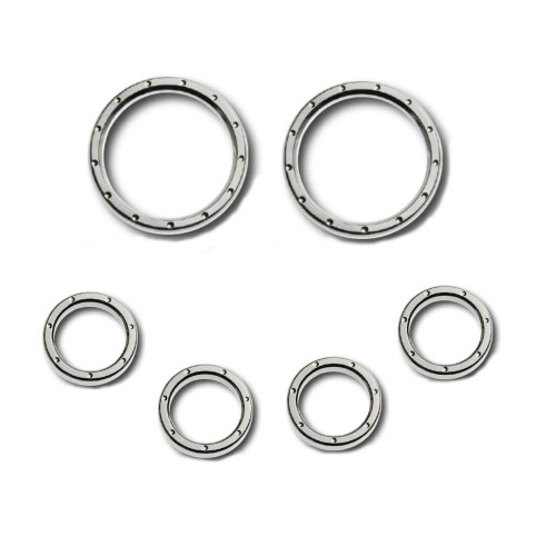 PartzBiz HD: 4421265-Chrome Dimpled Speedometer Covers Bezels Harley Touring FLHT/X 96-13 PartzBiz HD: 4421265-Chrome Dimpled Speedometer Covers Bezels Harley Touring FLHT/X 96-13