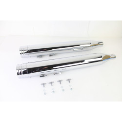 PartzBiz HD VT30-4014 - Chrome Wyatt Gatling 4" Slip-On Mufflers 2 Ring Comet Tip Harley Touring 17-20 PartzBiz HD VT30-4014 - Chrome Wyatt Gatling 4" Slip-On Mufflers 2 Ring Comet Tip Harley Touring 17-20