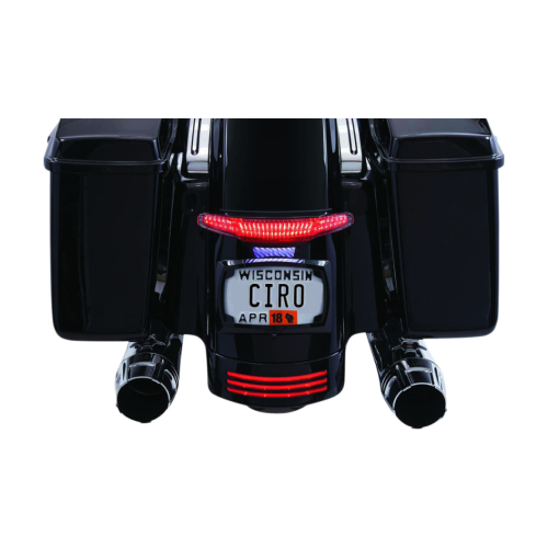 PartzBiz HD: 4421119-Ciro 40052 Black LED Tail Light & License Plate Assembly 10-13 Harley FLHX FLTRX 2010-1349 20101349